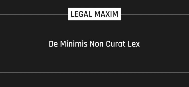Di minimus non curet lex