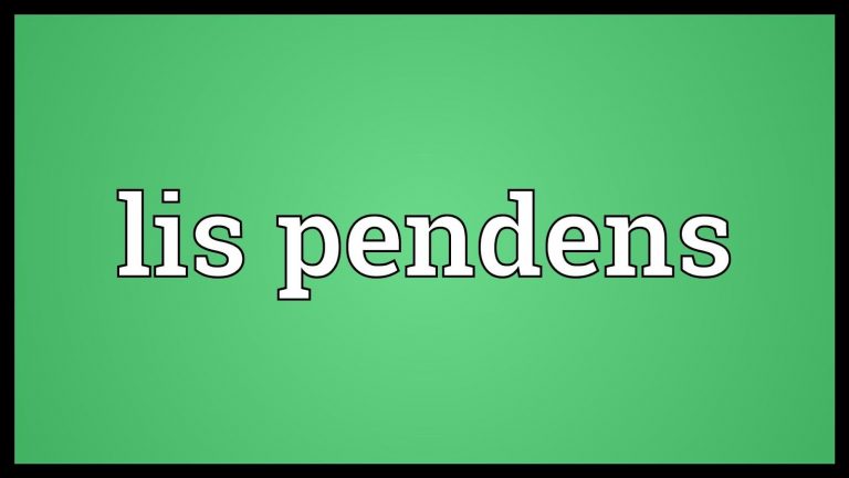 The doctrine of Lis Pendens