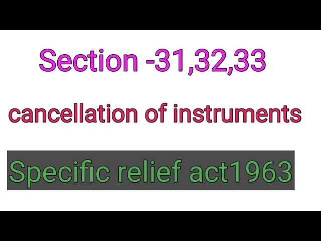 Specific Relief Act 1963