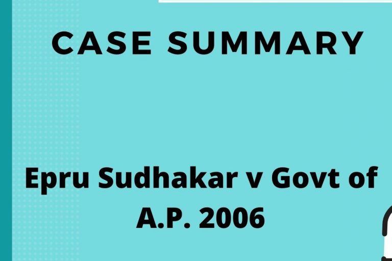 ईपुरु सुधाकर एवं अन्य बनाम आंध्र प्रदेश सरकार एवं अन्य (2006)