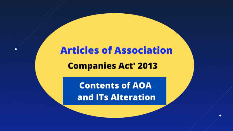 आर्टिकल्स ऑफ एसोसिएशन की विषय-वस्तु